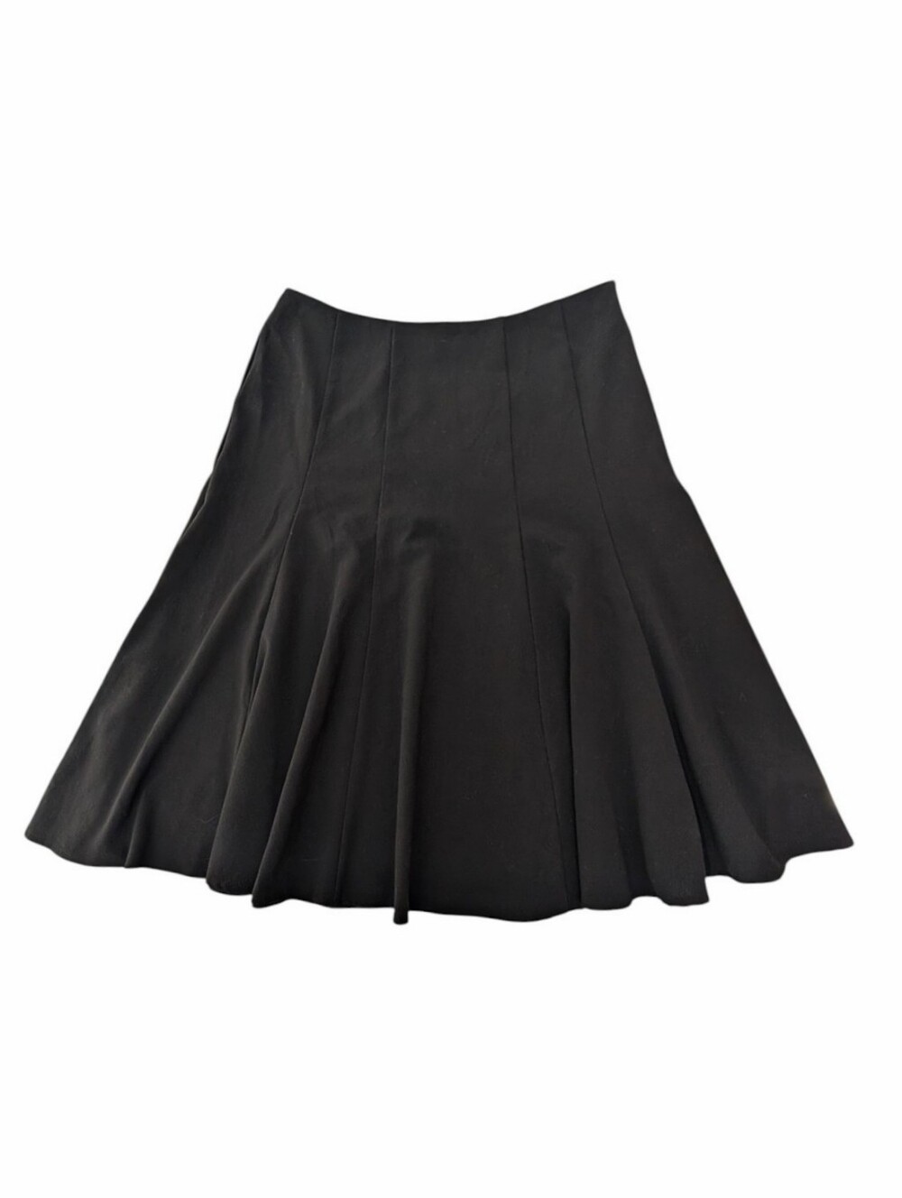 Dressbarn Black A-Line Pleated Skirt Size 10 Knee Length Basic Minimalist Office